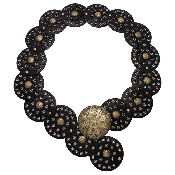 Y2K METAL WESTERN CONCHO EMBOSSED CIRCLE BELT