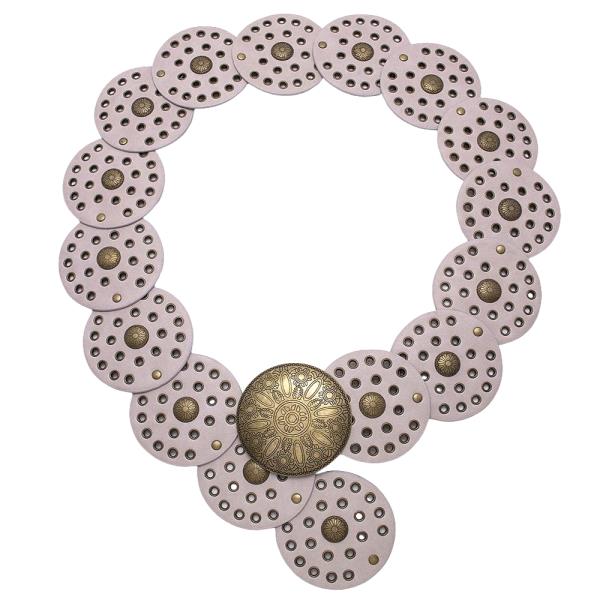 Y2K METAL WESTERN CONCHO EMBOSSED CIRCLE BELT