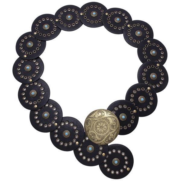 Y2K METAL WESTERN CONCHO STUDDED ROUND BELT