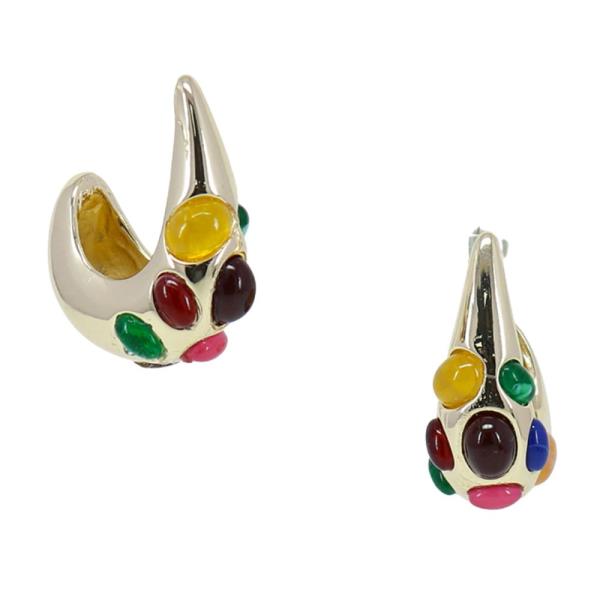 BEADED TEARDROP DOME EARRING