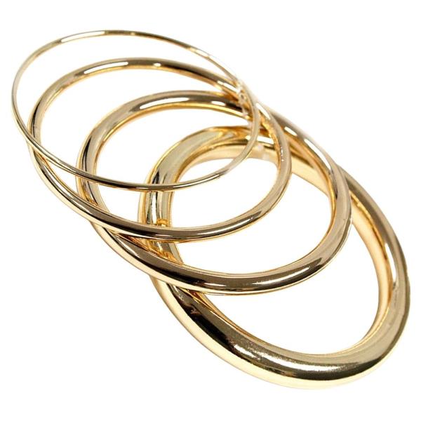 METAL STACKED BANGLE MULTI BRACELET