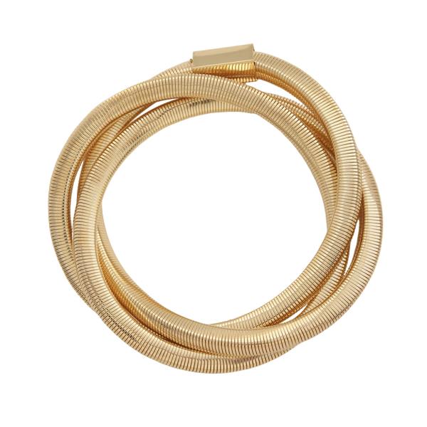 MULTI LAYER SPRING COIL STRETCH METAL BRACELET