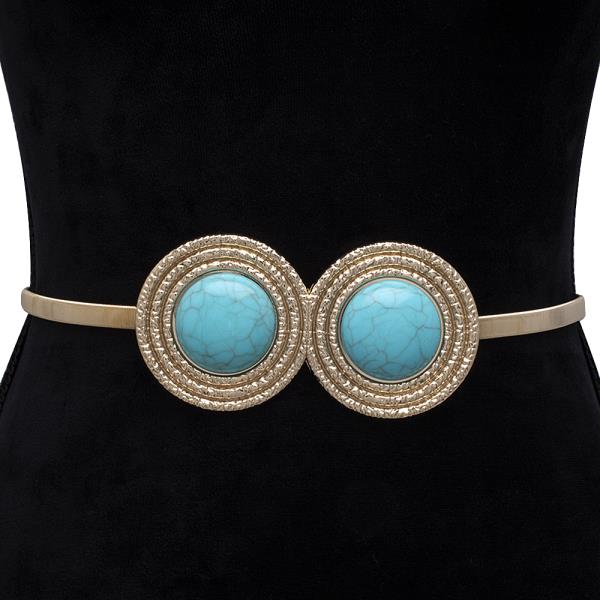 WESTERN TURQUOISE CONCHO THIN BELT