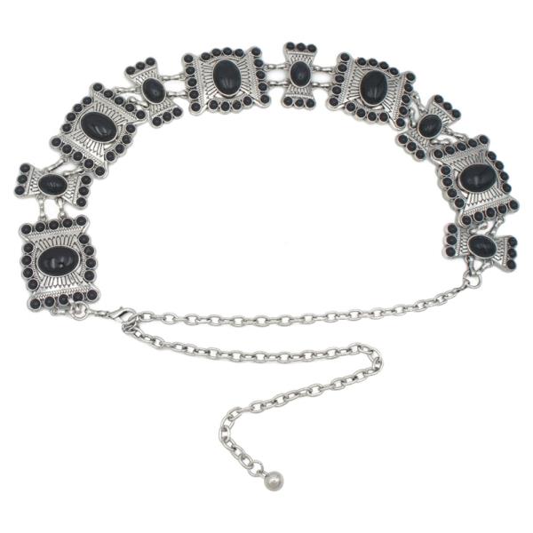 WESTERN TURQUOISE CONCHO LINK CHAIN BELT