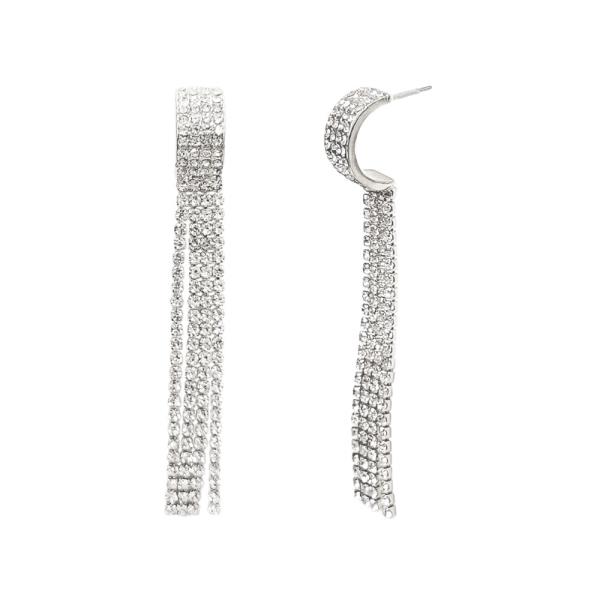 RHINESTONE TASSEL DROP EARRING