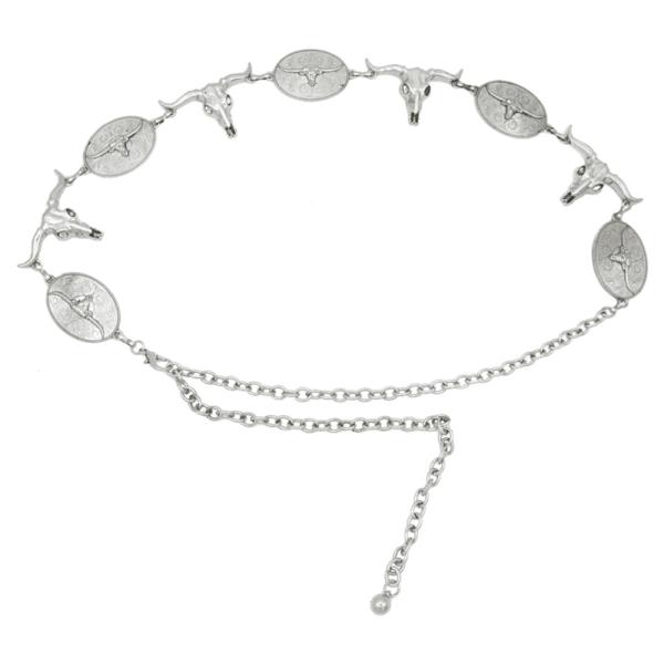 LONGHORN & HORSE CONCHO CHAIN BELT