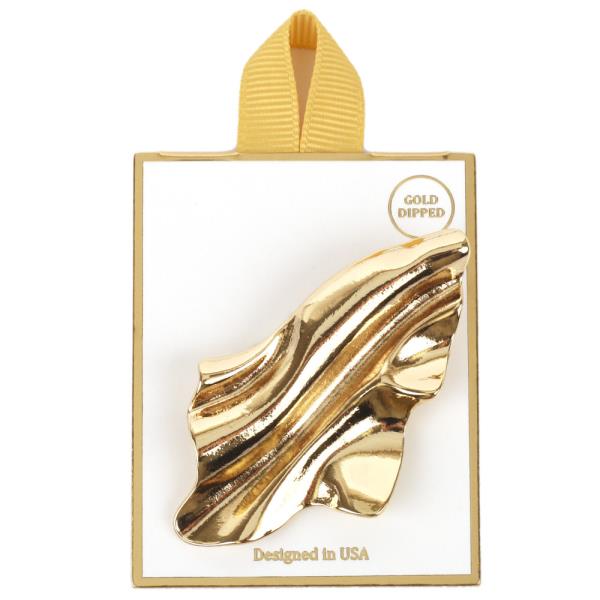 METAL FLOW SCULPTURAL DESIGN BROOCH PIN