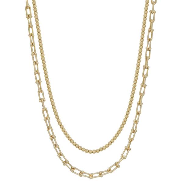 2 LAYERED U LINK CCB WATER RESISTANT NECKLACE