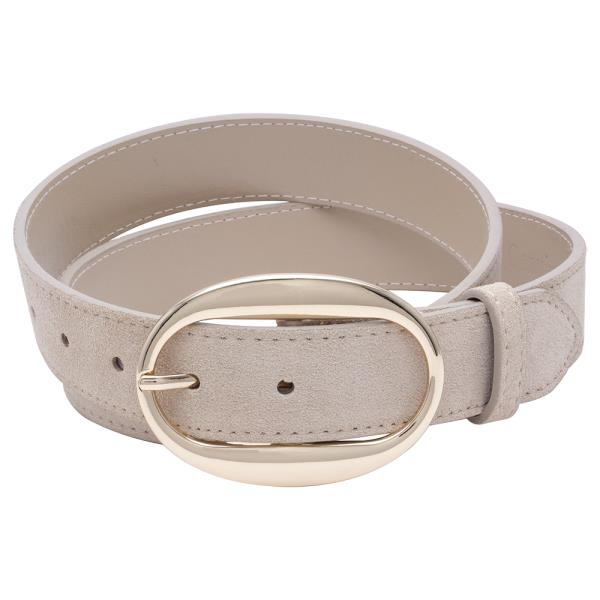 GENUINE SUEDE LEATHER METAL ROUND BUCKLE BELT