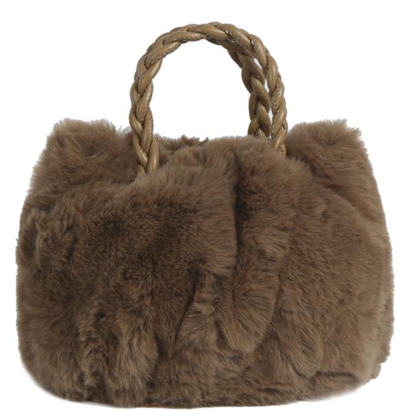 FAUX FUR ALL OVER HANDLE BAG