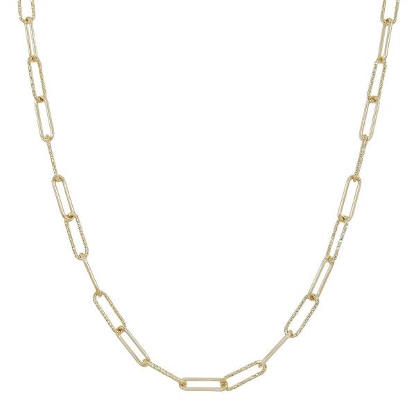 TEXTURED CLIP LINK WATER RESISTANT NECKLACE