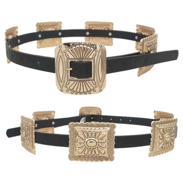 CONCHO LINKED WESTERN SKINNY BELT