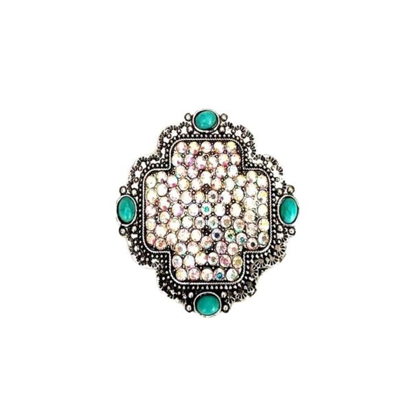 RHINESTONE TQ STONE BROOCH