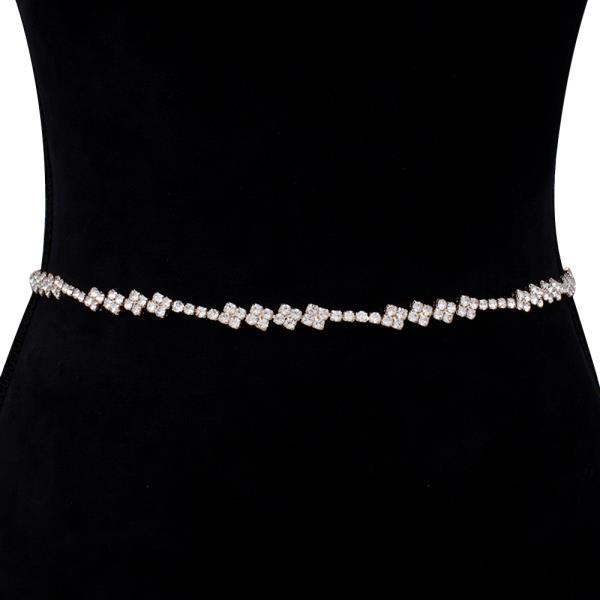 ELEGANT RHINESTONE BLOSSOM HOOK BELT