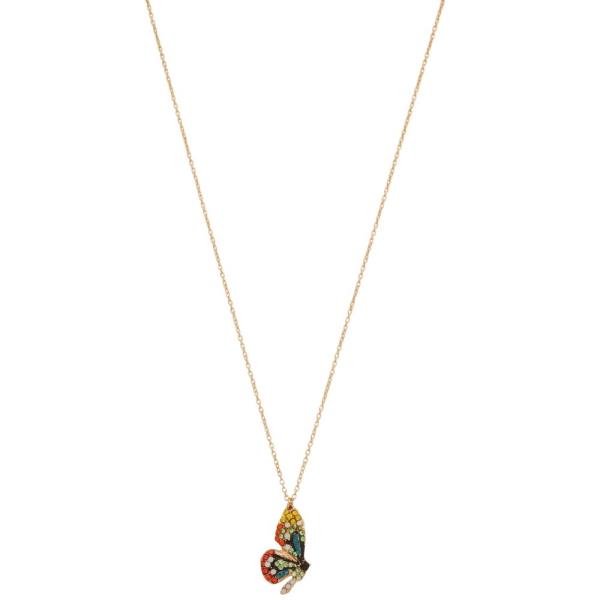 RHINESTONE BUTTERFLY PENDANT NECKLACE