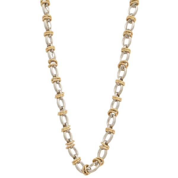 GOLD DIPPED TWO TONE METAL CHAIN NECKLACE