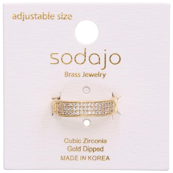 SODAJO CZ GOLD DIPPED ADJUSTABLE RING
