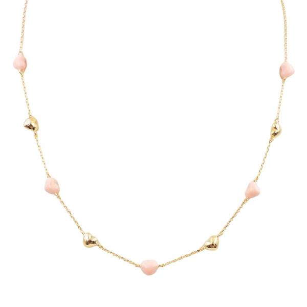 BEADED HEART STATION NECKLACE