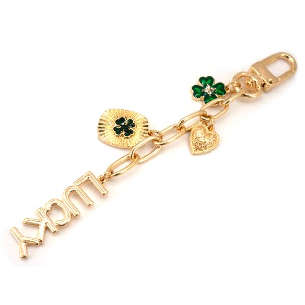 METAL ST PATRIC’S DAY LUCKY LETTER HEART CLOVER CHARM BAG CHARM KEYCHAIN