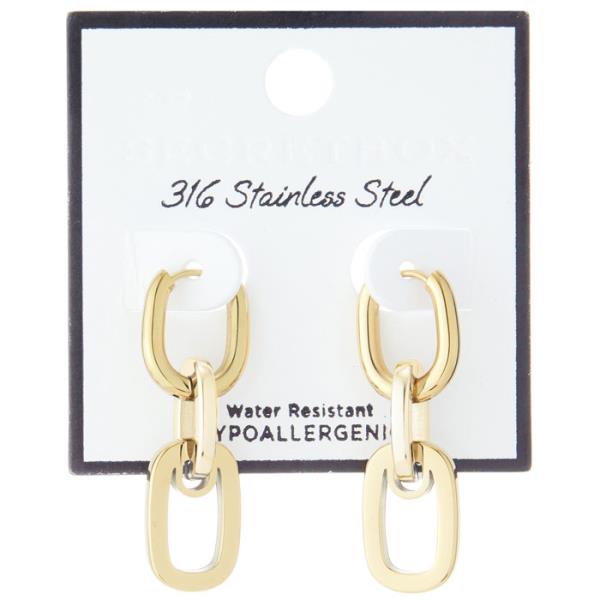SECRET BOX STAINLESS STEEL LINK TWO TONE HOOP