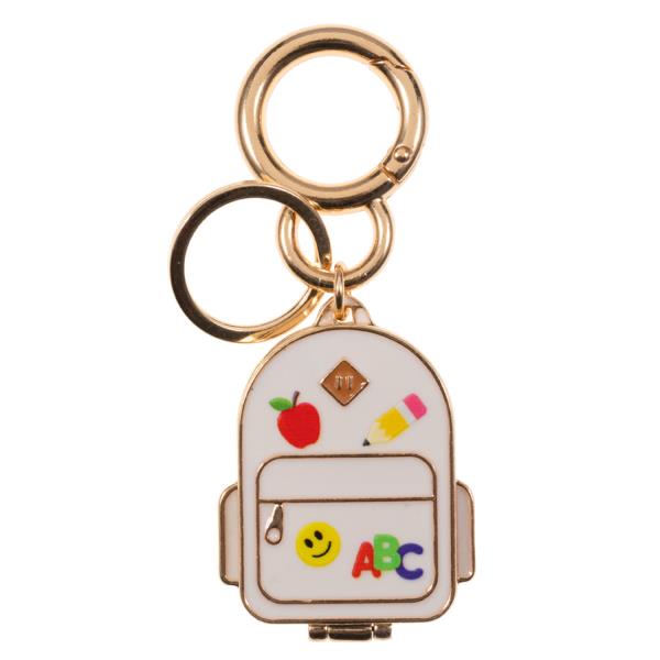 SCHOOL BAG SHAPED ENAMEL LOCKET BAG CHARM KEYCHAIN