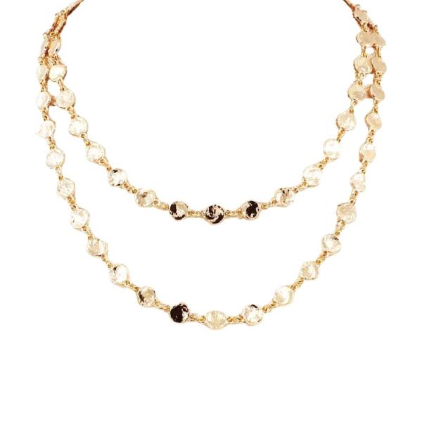 BEADED LAYERED STATION NECKLACE