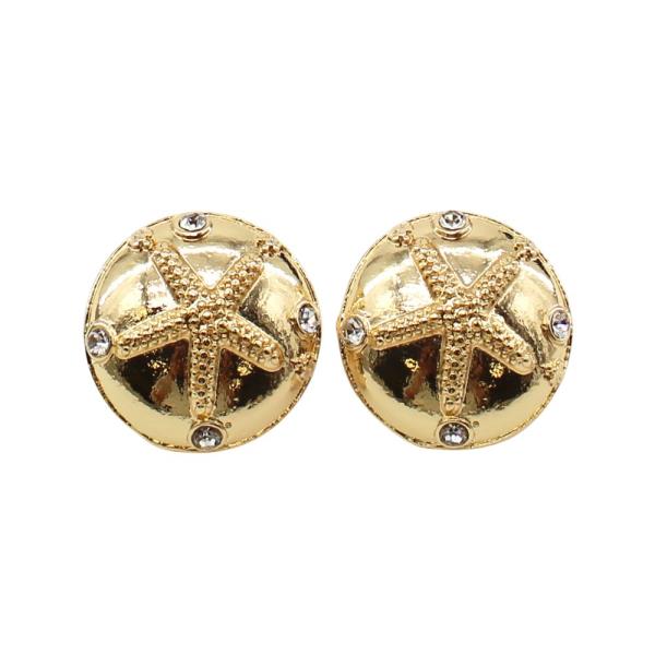 SEASHELL ROUND METAL EARRING