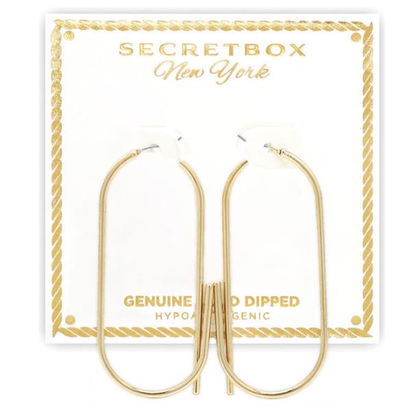 SECRET BOX OVAL GOLD DIPPED EARRING