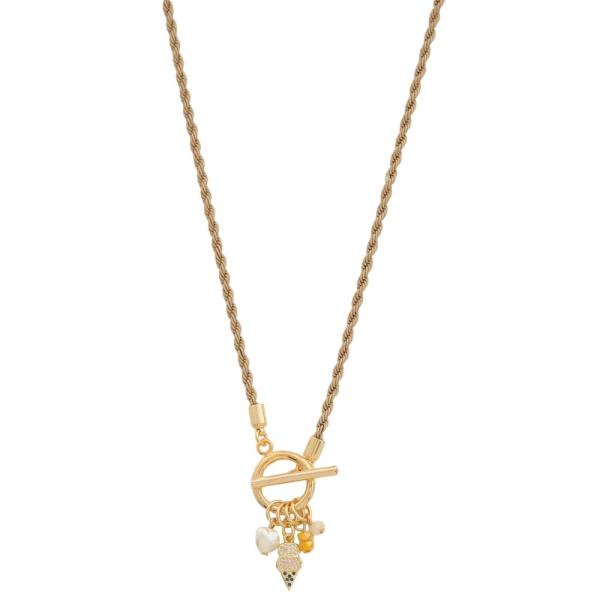 SODAJO ICE CREAM CHARM MULTI CHARM GOLD DIPPED NE