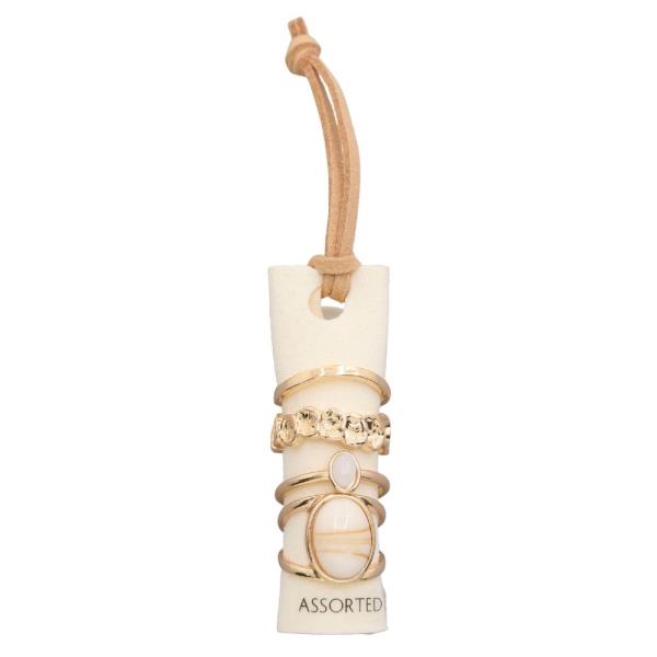 OVAL STONE ASSORTED RING SET