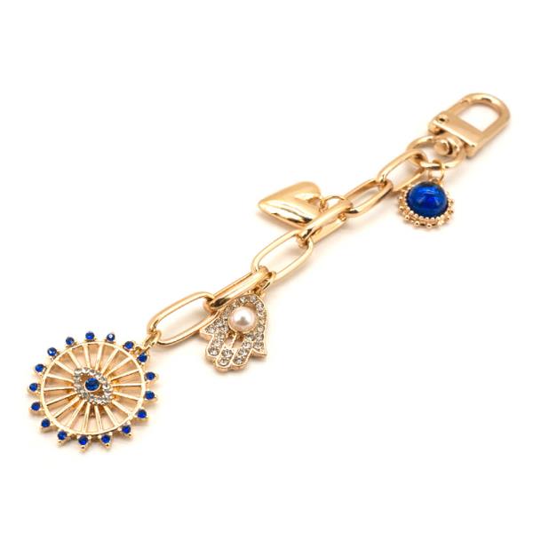 METAL EVIL EYE HAND BAG CHARM KEYCHAIN