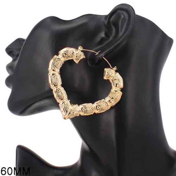 HEART SHAPE METAL HOOP EARRING