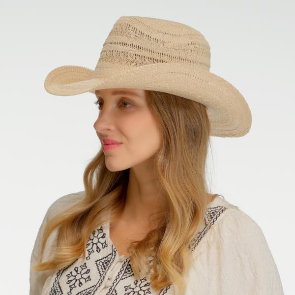 CC KNITTED COWBOY HAT WITH PATTERN