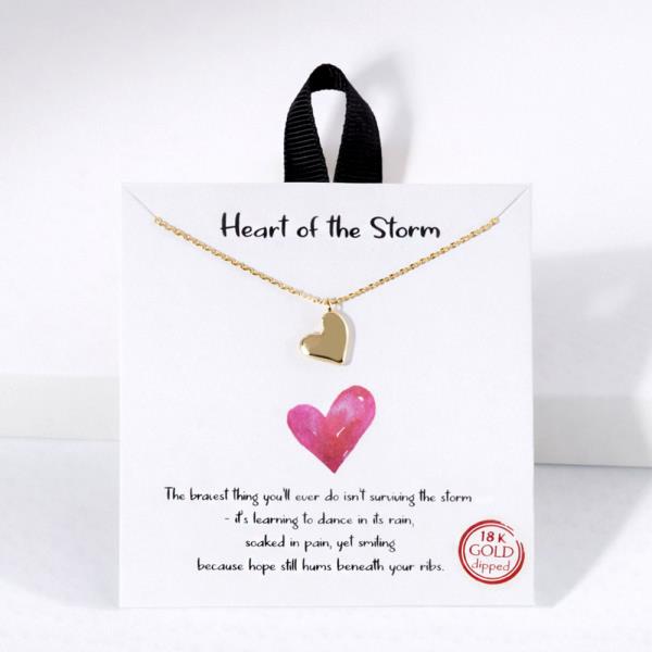 18K GOLD RHODIUM HEART OF THE STORM PENDANT NECKLACE