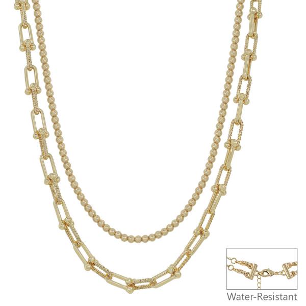 LAYERED MEDIUM TIFFANY CHAIN 4MM CCB WATER RESISTANT NECKLACE