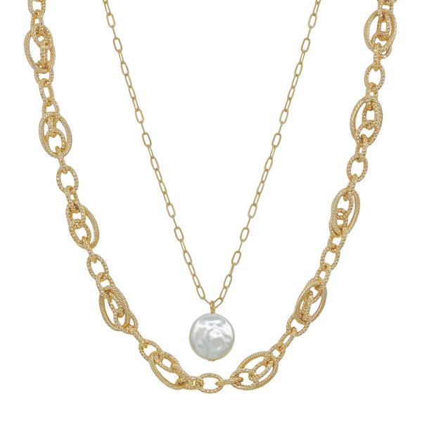 LAYERED CHUNKY TEXTURED WATER RESISTANT NECKLACE