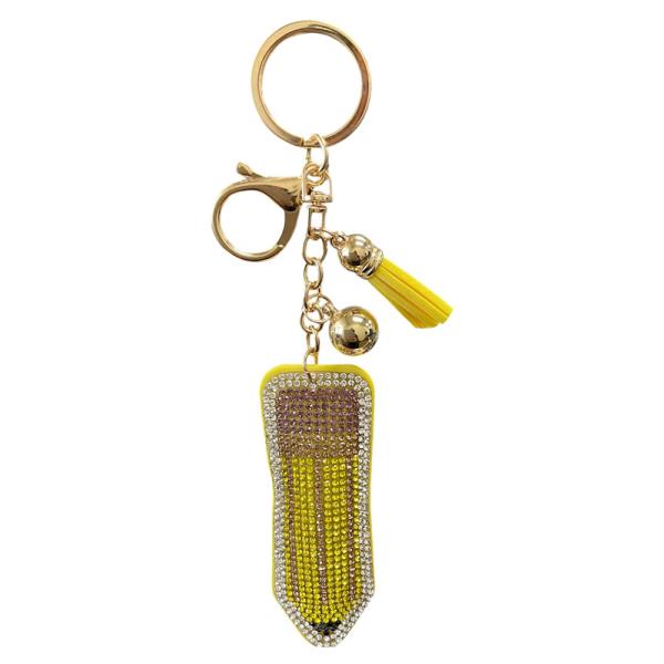 RHINESTONE PENCIL KEYCHAIN WITH TASSEL