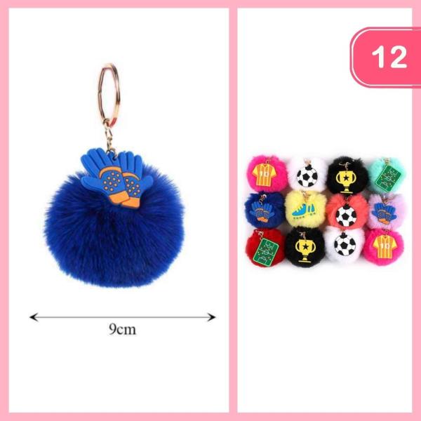POM POM KEYCHAIN  (12 UNITS)