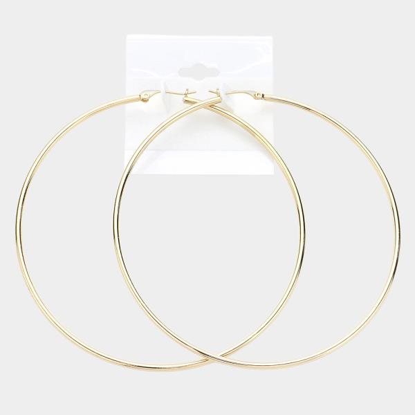 90MM BRASS PINCATCH HOOP EARRING