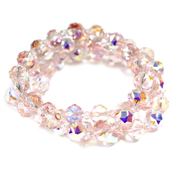 FACETED GLASS BEAD MULTI STRAND STRETCH BRACELET SET