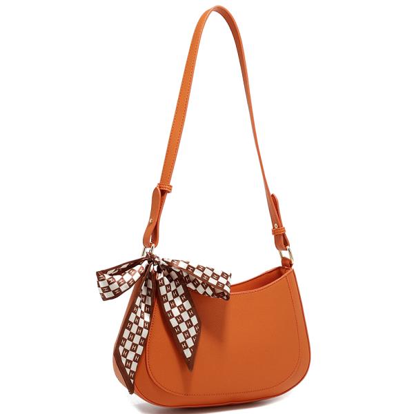 CHIC RIBBON CURVE SHOULDER BAG