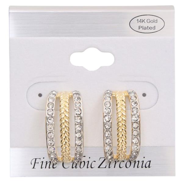14K GOLD PLATED TWO TONE EARRINGS