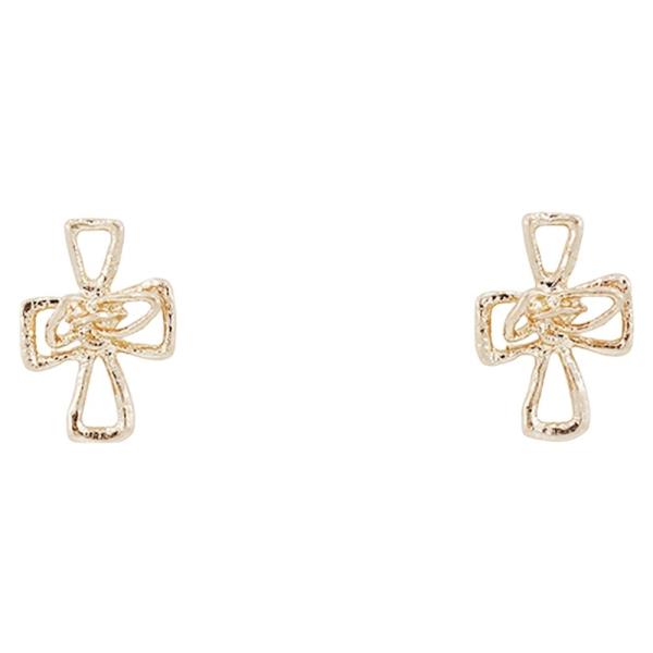 METAL CROSS STUD EARRING