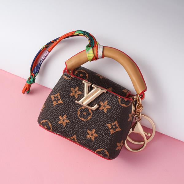 FLOWER PATTERN PURSE CHARM KEYCHAIN
