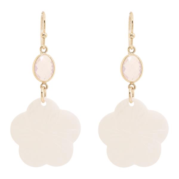 FLORAL DANGLE CRYSTAL GEM EARRING