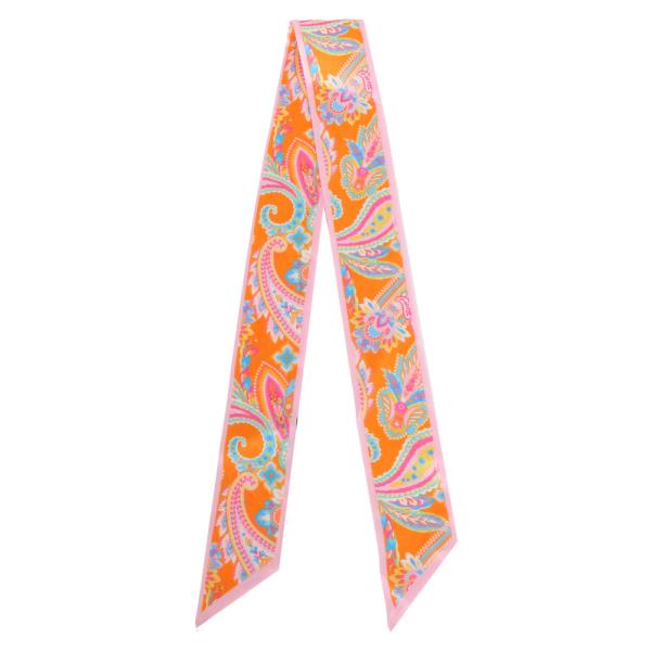 BOTANICAL STRIPE SKINNY SCARF