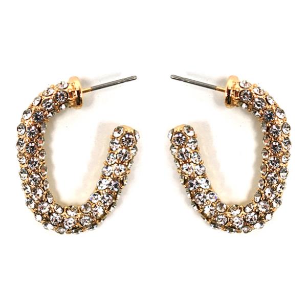 STONE HOOP EARRINGS