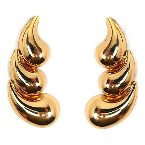 METAL WATER DROPS POST EARRINGS