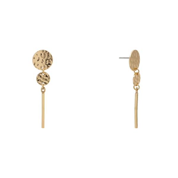 METAL ROUND LINEAR BAR DROP EARRING