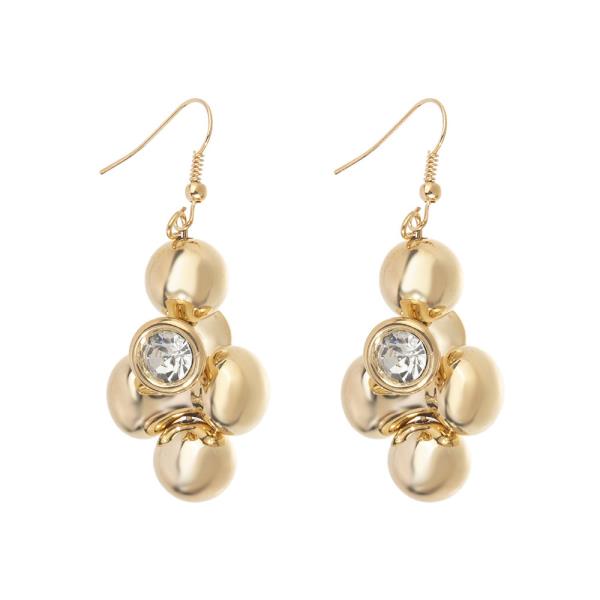 RHINESTONE CRYSTAL BALL FISHHOOK EARRINGS
